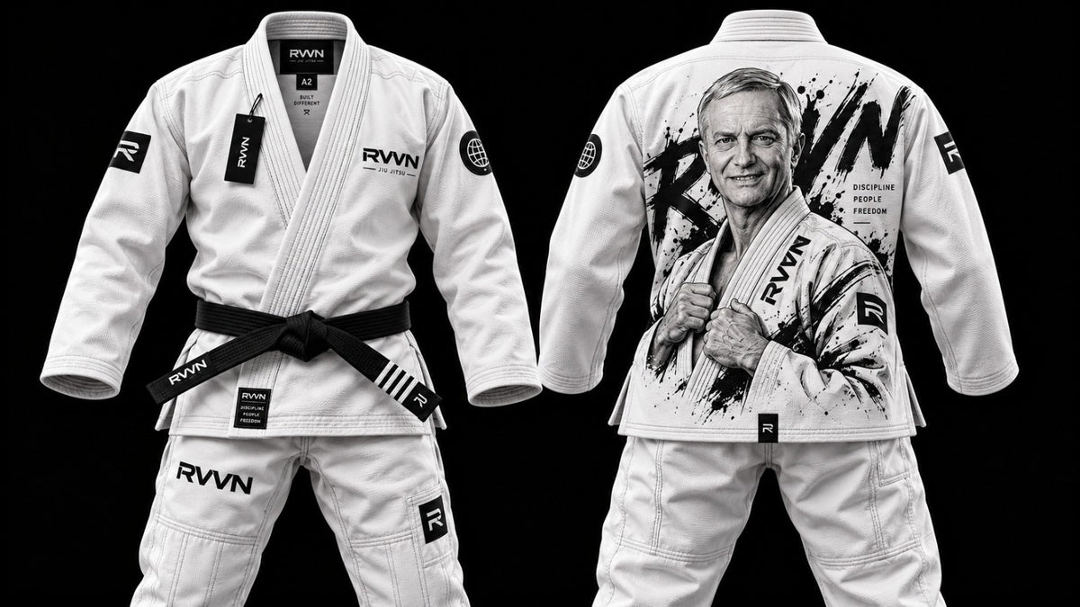 KASTGI RVVN: concepto del kimono blanco mostrado de frente y por la espalda